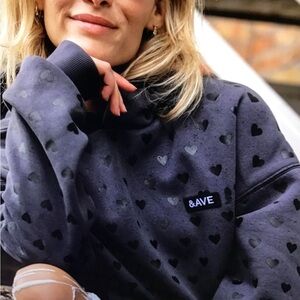 Comfort Zone Hoodie-Heart to Heart Ampersand Ave Heart Patterned Sweatshirt